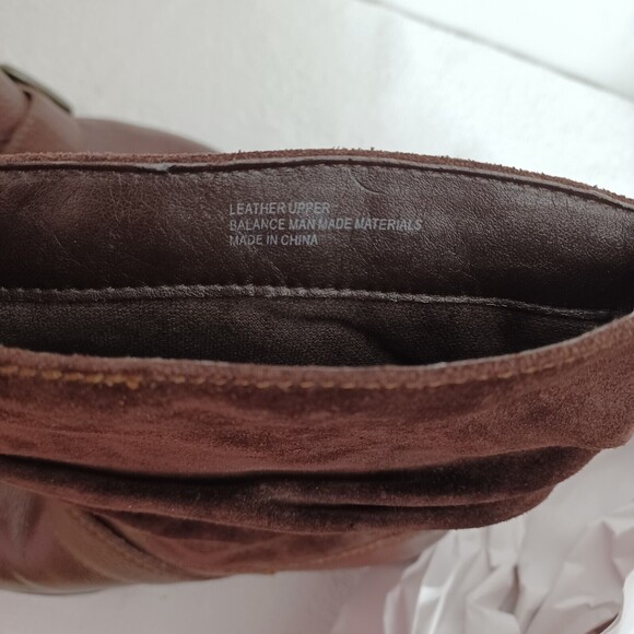 B.O.C Brown Leather Buckle Pull On Block Heel Fashion Boots Women's 6.5(37) - Picture 11 of 12